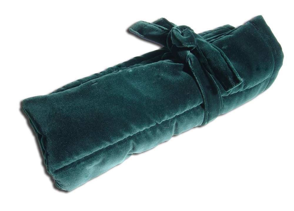 Kurz-Lange, flute roll bag, 5-piece velvet, pine green