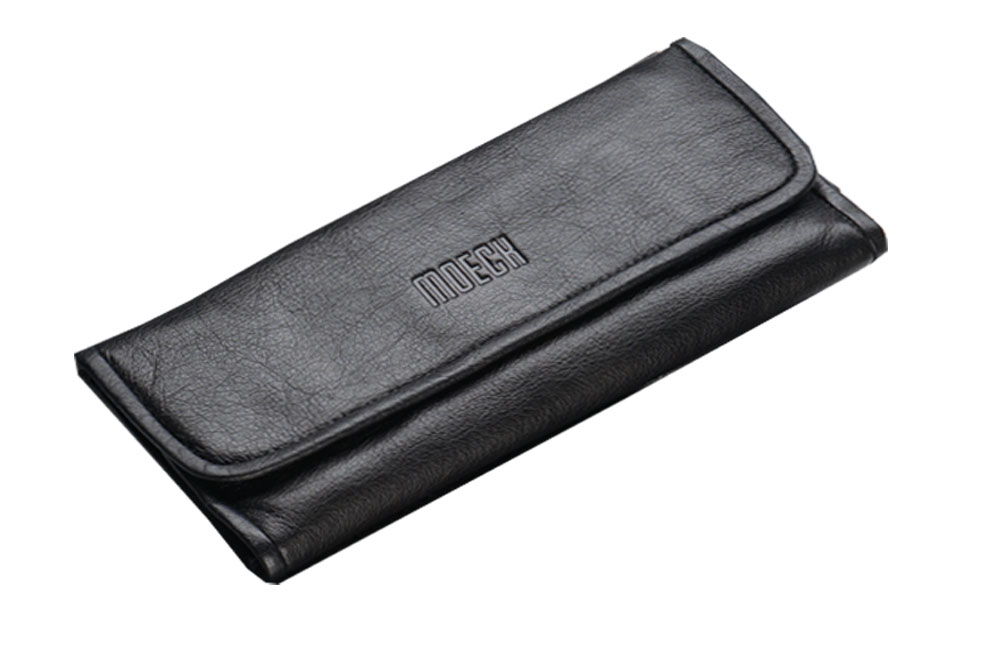 Moeck, recorder bag leather black, for bent tenor