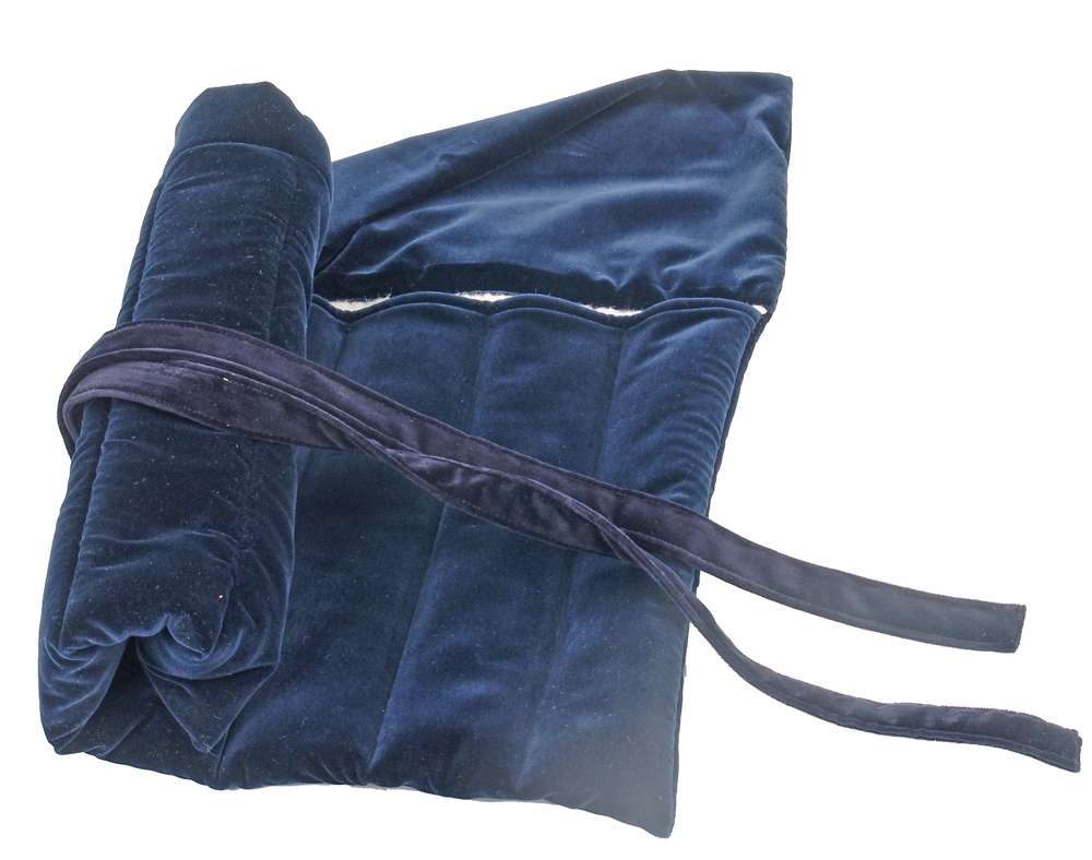 Kurz-Lange, flute roll bag, 7-piece velvet, midnight blue