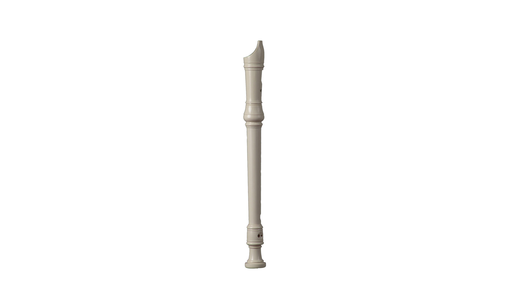 Woodnote, soprano in c'', baroque double hole, ivory colored plastic