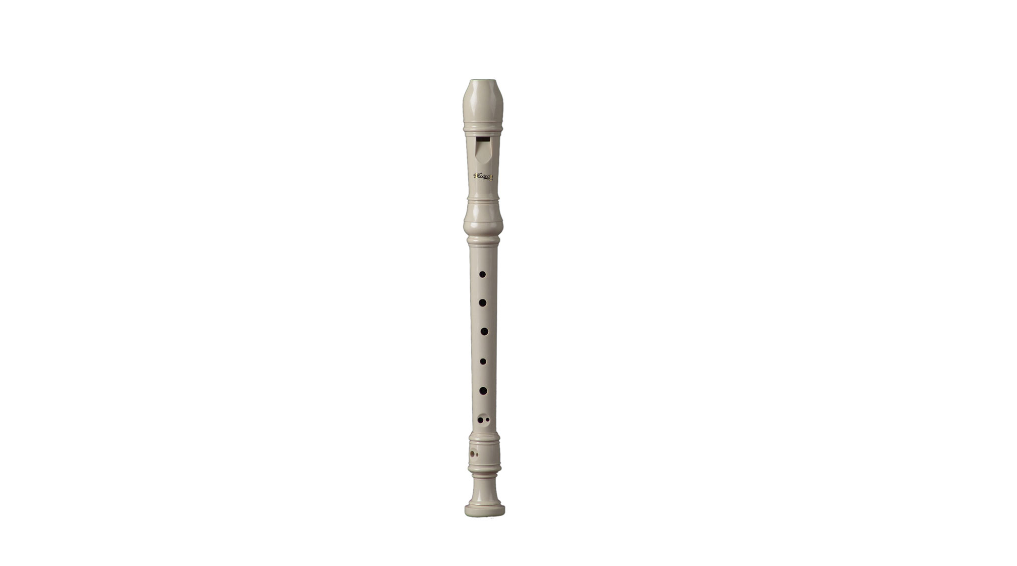 Woodnote, soprano in c'', baroque double hole, ivory coloured plastic