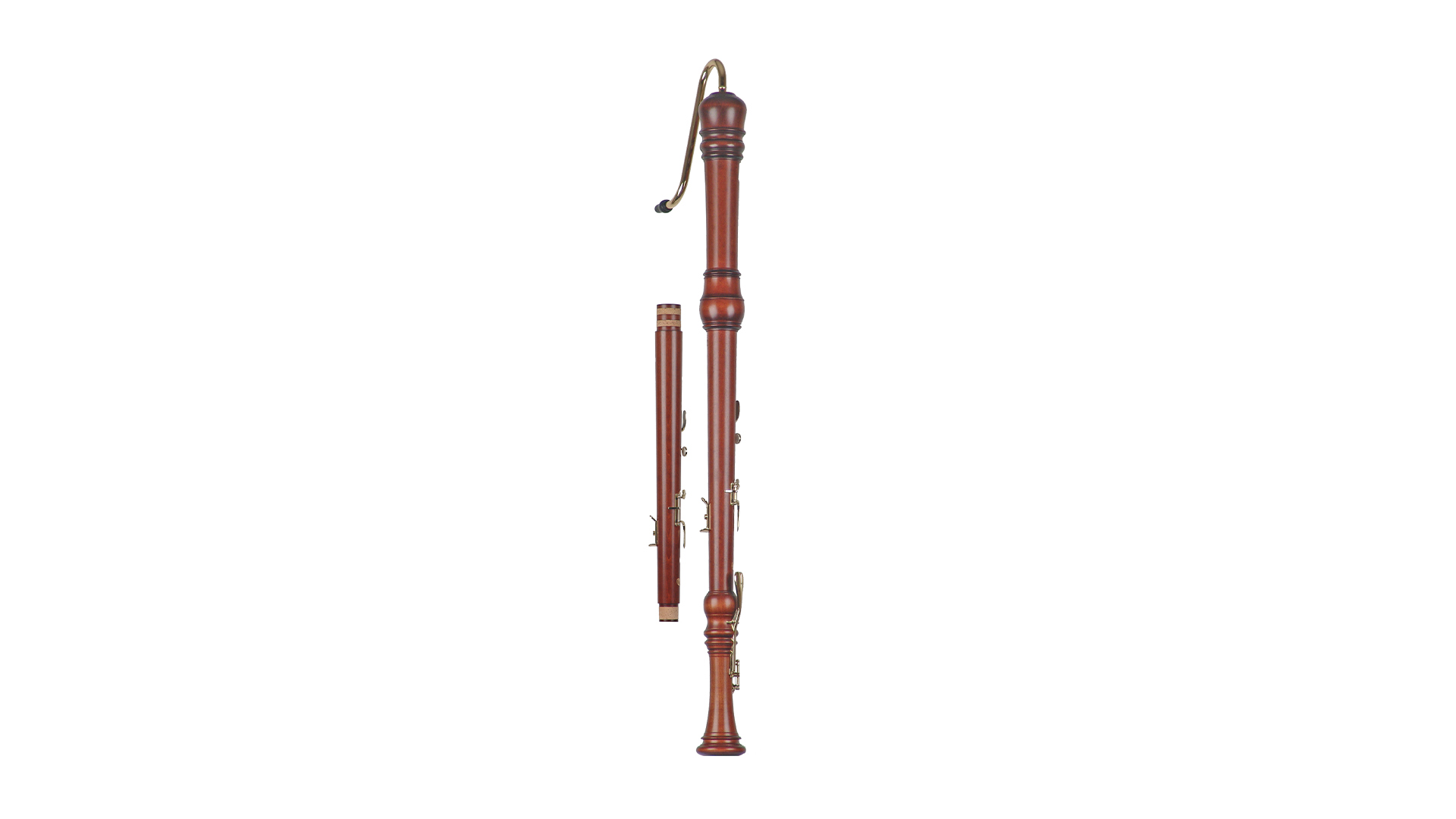 Moeck, "Rottenburgh", bass in f, baroque double hole, 442 Hz + 415 Hz, maple stained, set with 2 cen